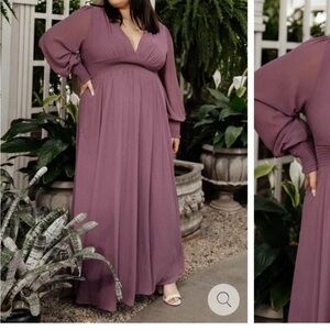 Baltic Born Pink (see other pics) Long Sleeve Maxi Dress Plus size 22W formal